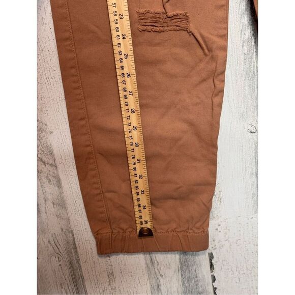 Forever 21 Brown Distressed Cargo Pants Women’s Size L Jogger Style Pockets - Picture 11 of 12